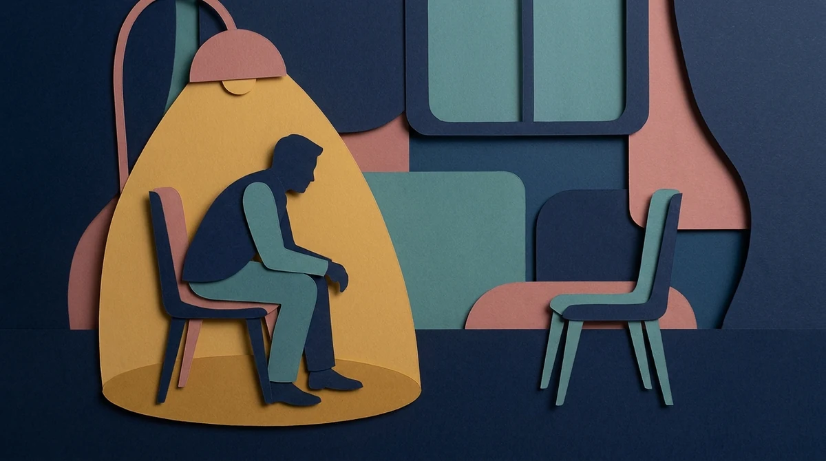 One solid chair and one dashed chair