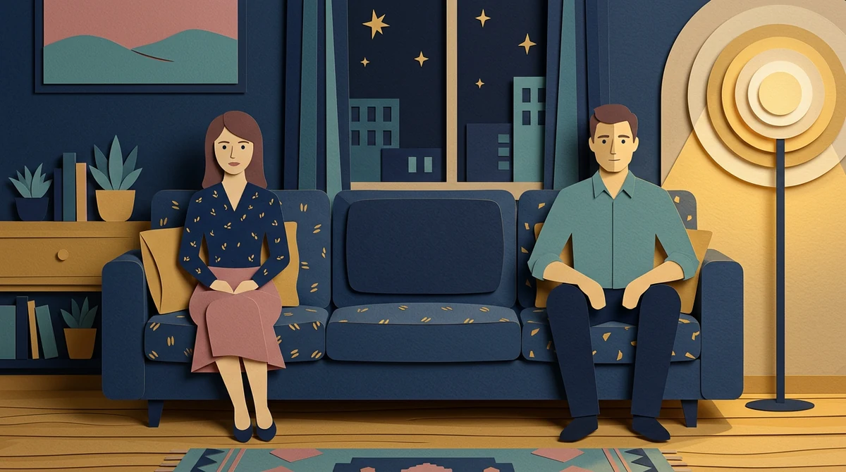 Two armchairs with a gap between them