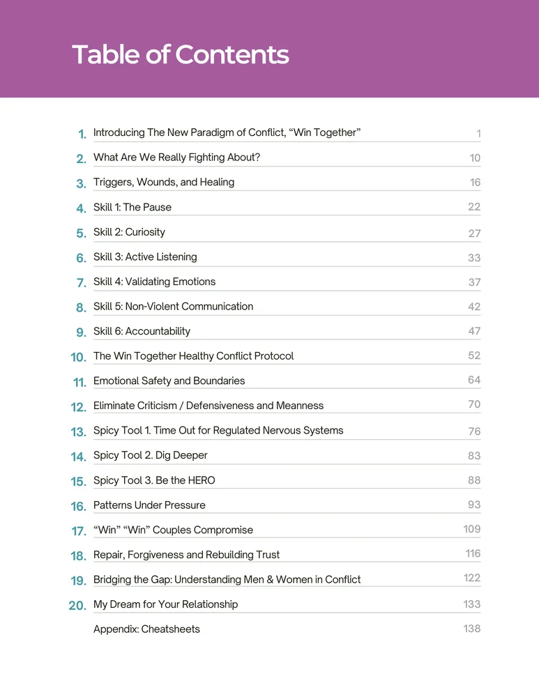 The Win Together table of contents